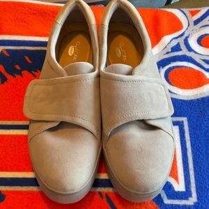 Dr. Scholl’s Abbot Band Ash Suede/Leather Platform Shoes Size 9, NWB